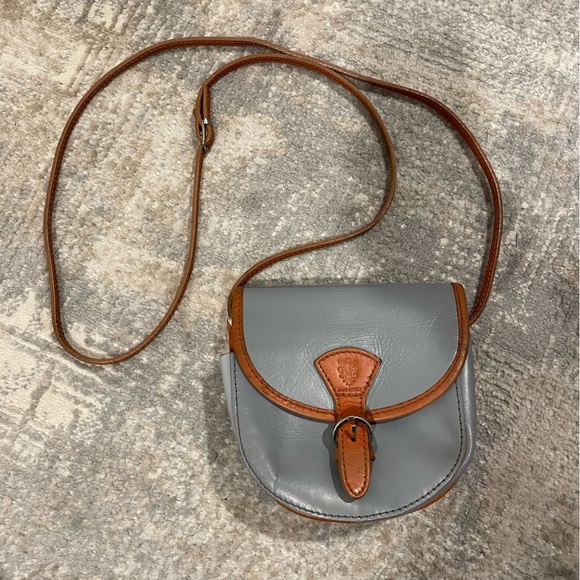 Handbags - Genuine Leather Small Gray Crossbody Purse Made in Italy 🇮🇹 Florence